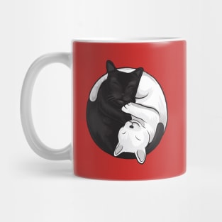 Ying Yang Black and White Cat Graphic Mug